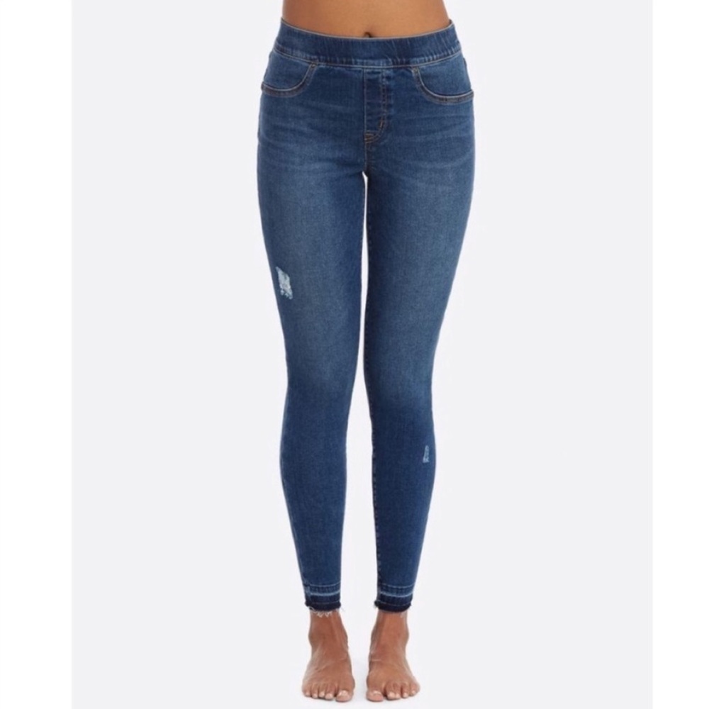 Spanx Distressed Ankle Denim Skinny Jean - Picture 3 of 7